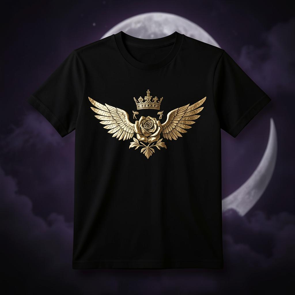 Winged Crest Tee — Merch & Gifts — Fantasy Romance & Magical by KT Starling